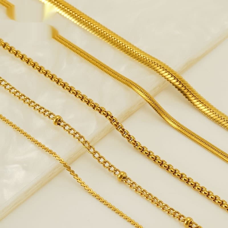 Collar de cadena electroplateado con clip de acero inoxidable
