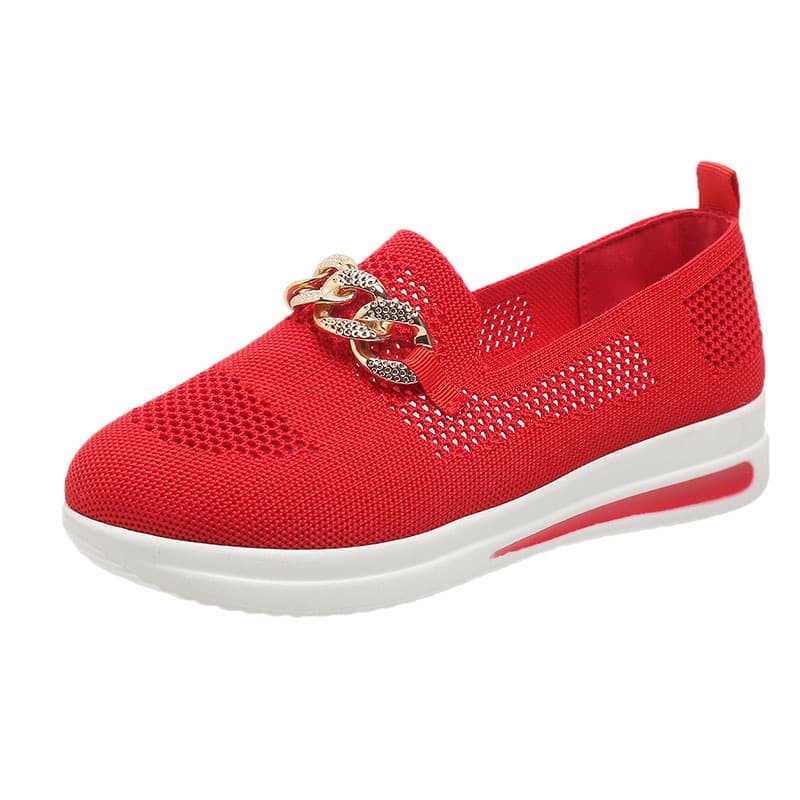 Zapatos de tacón con plataforma, malla ligera y cadena