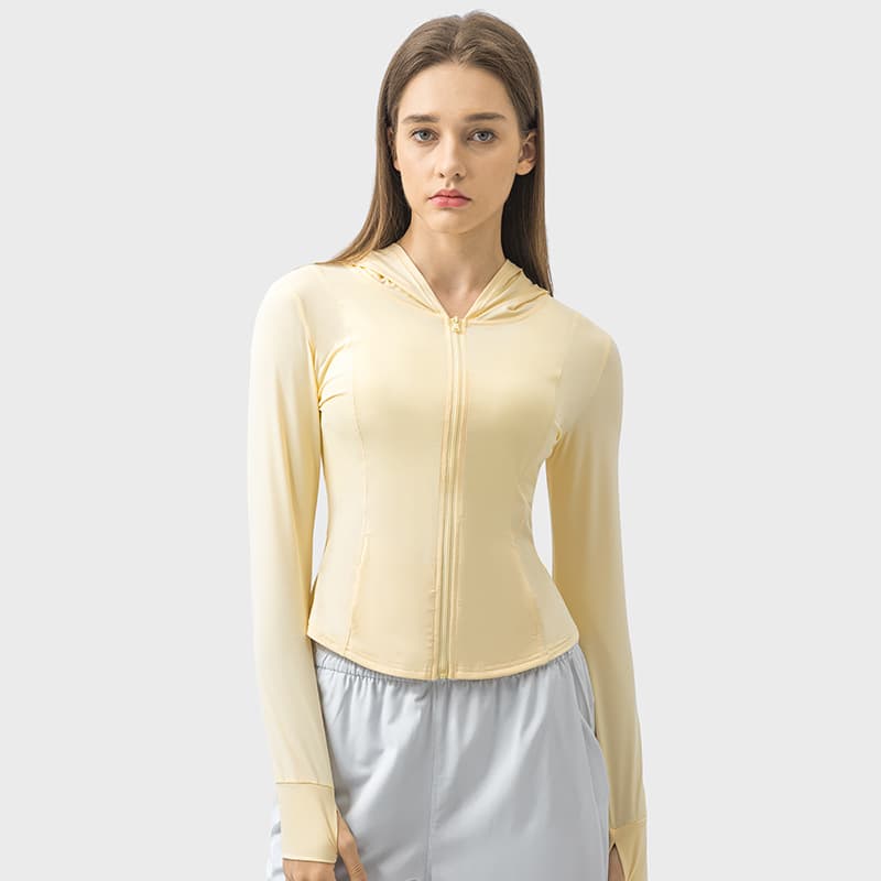 Chaqueta corta slim spandex con protección UV