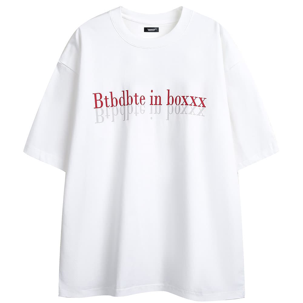 Camiseta casual manga corta con estampado de letras