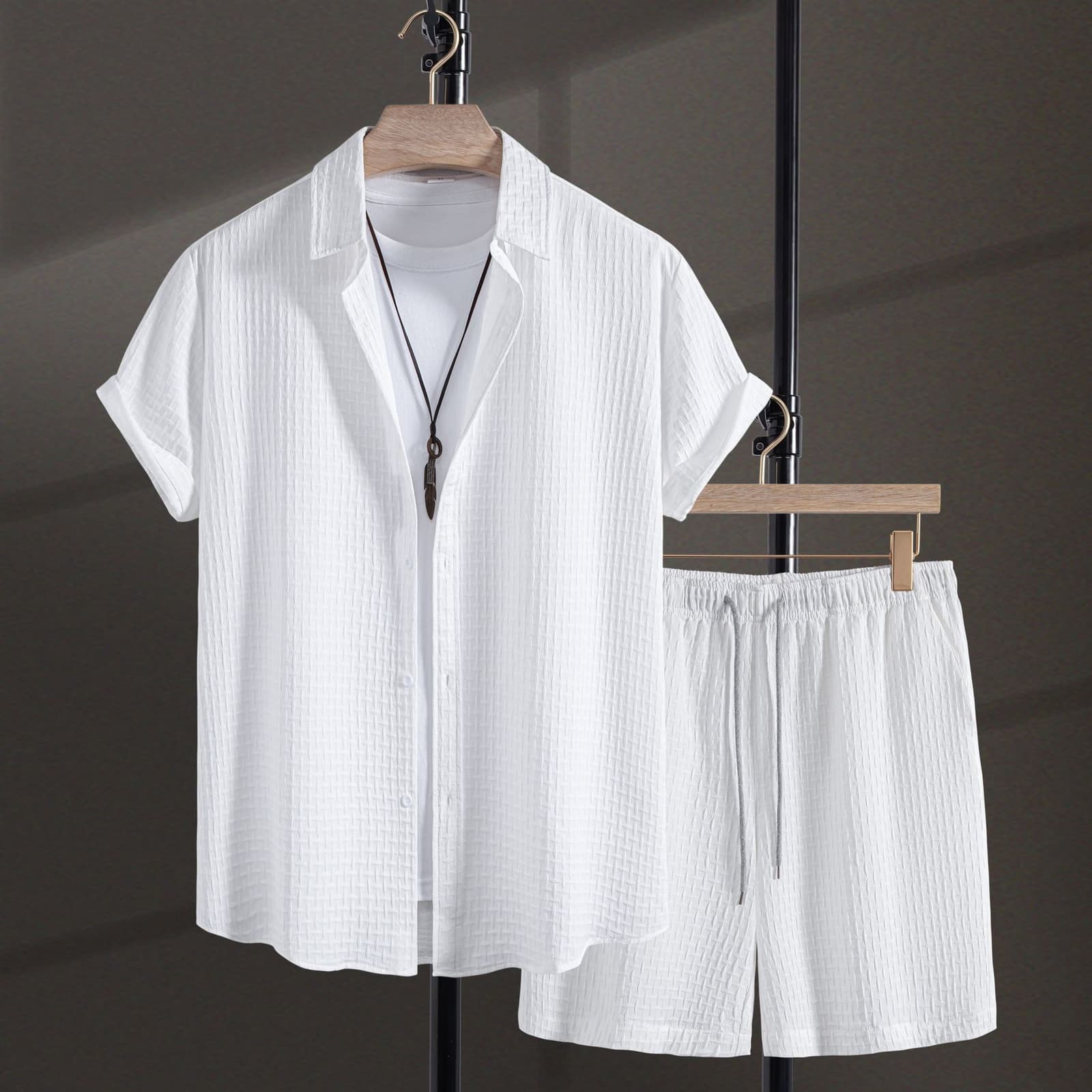 Conjunto de short y camisa hombre manga corta