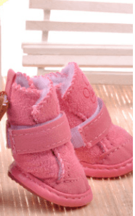 Botas cálidas para perros pequeños con estampa de patitas