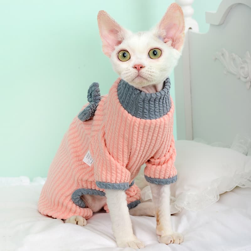 Suéter cálido para gatos Sphynx y sin pelo