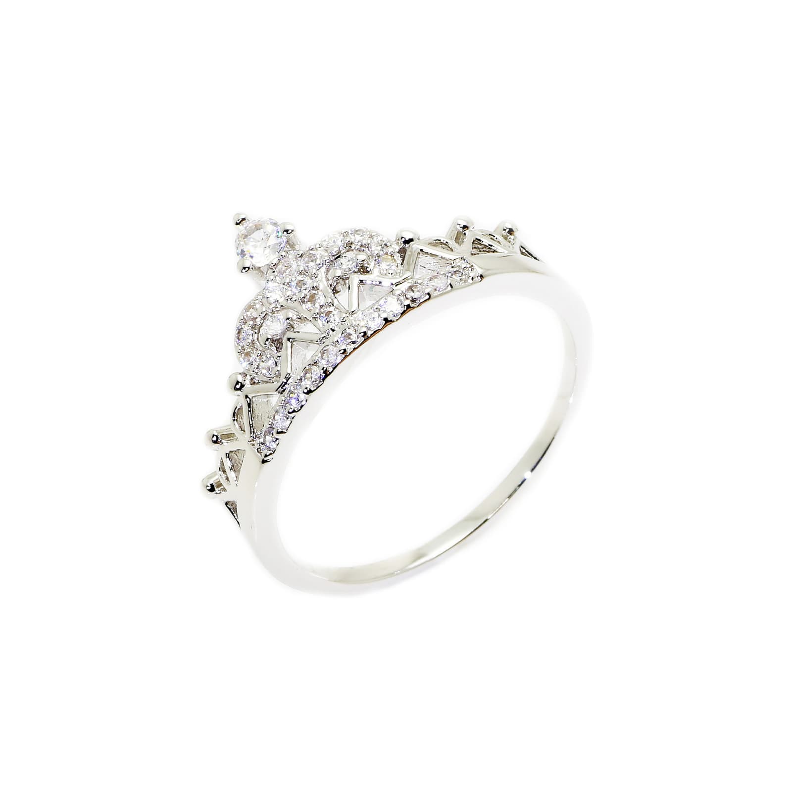 Anillo corona para mujeres con zirconia