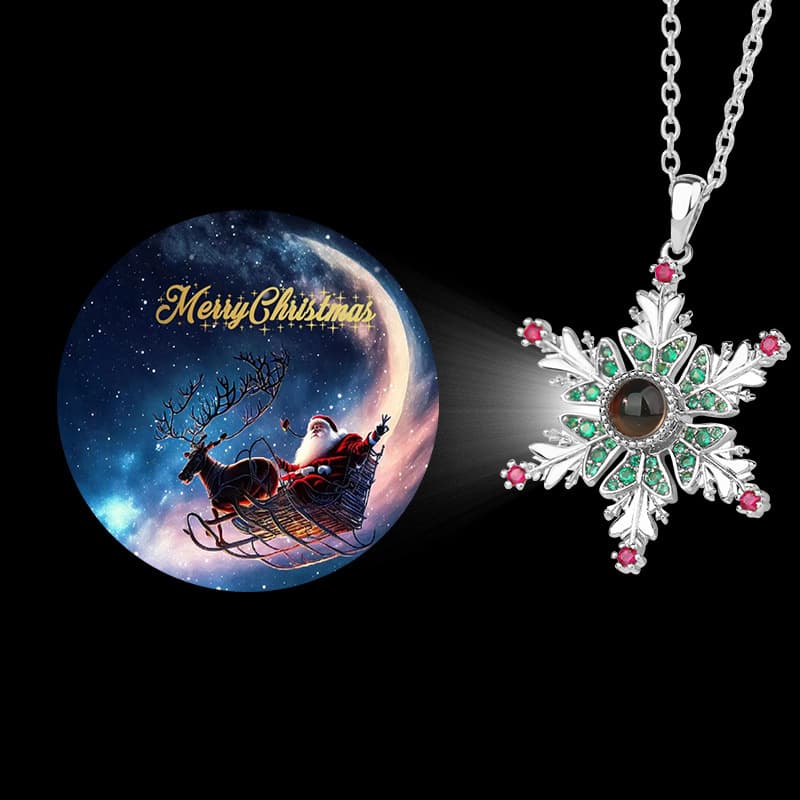 Collar navideño con copo de nieve y proyección