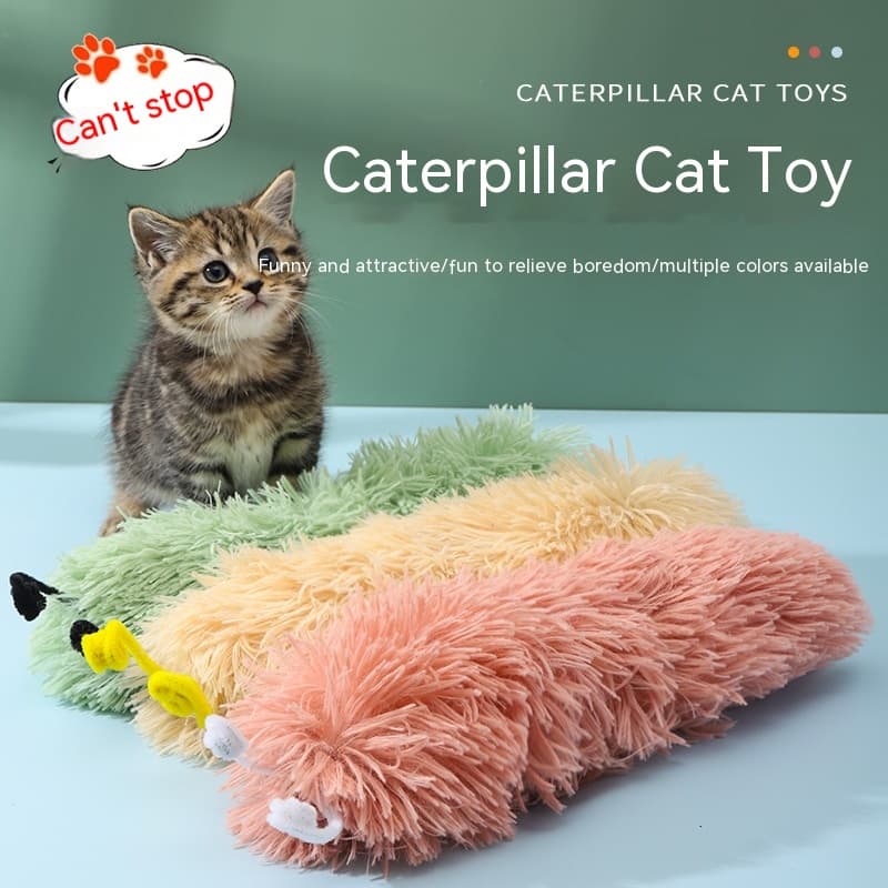 Juguete gato oruga de felpa con sonajero