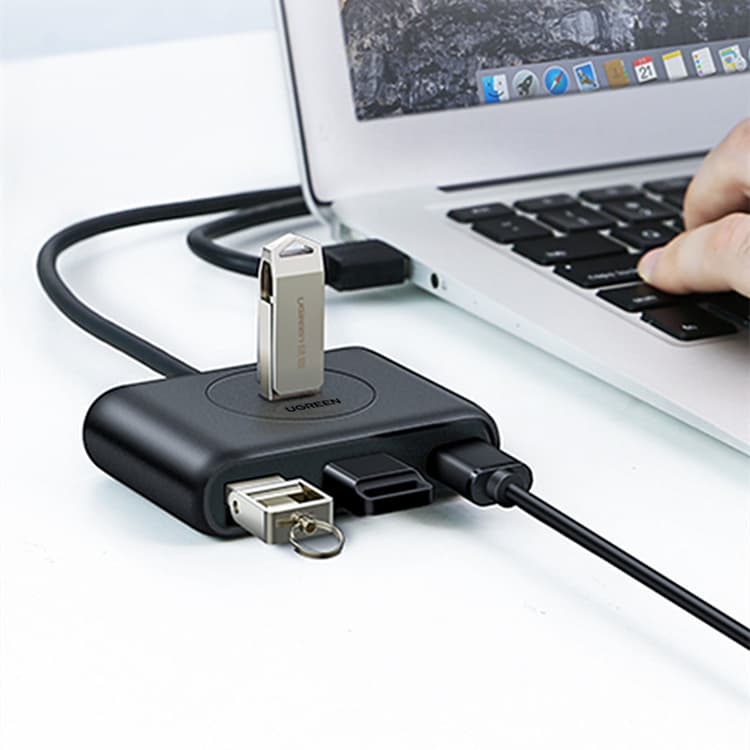 Expansor USB 3.0 con 4 puertos y cable extensible