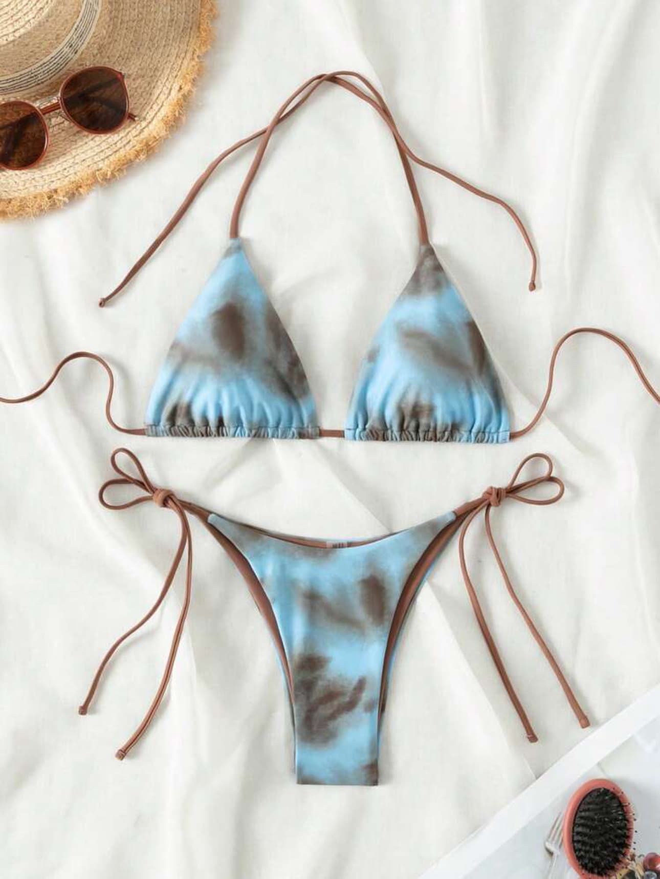 Bikini dos piezas con cordones para mujer