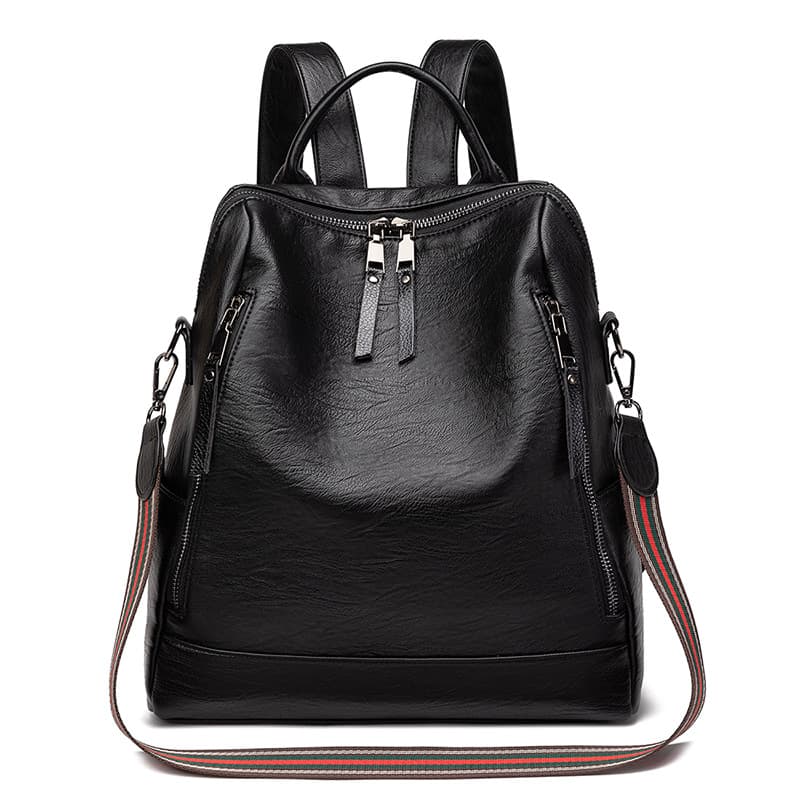Mochila de cuero minimalista casual para mujer