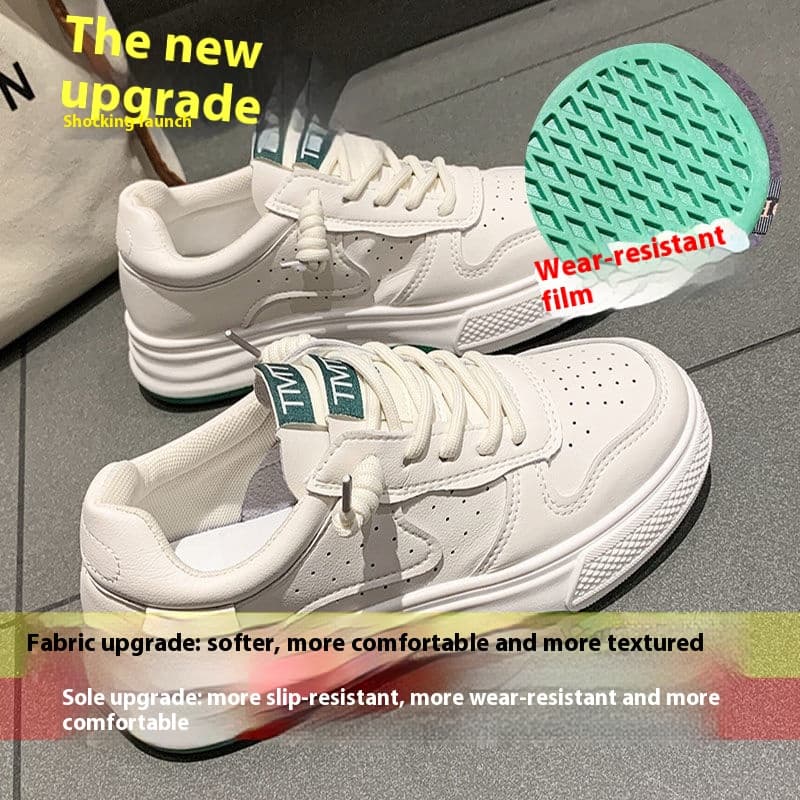 Tenis deportivos blancos con plataforma plana y cordones