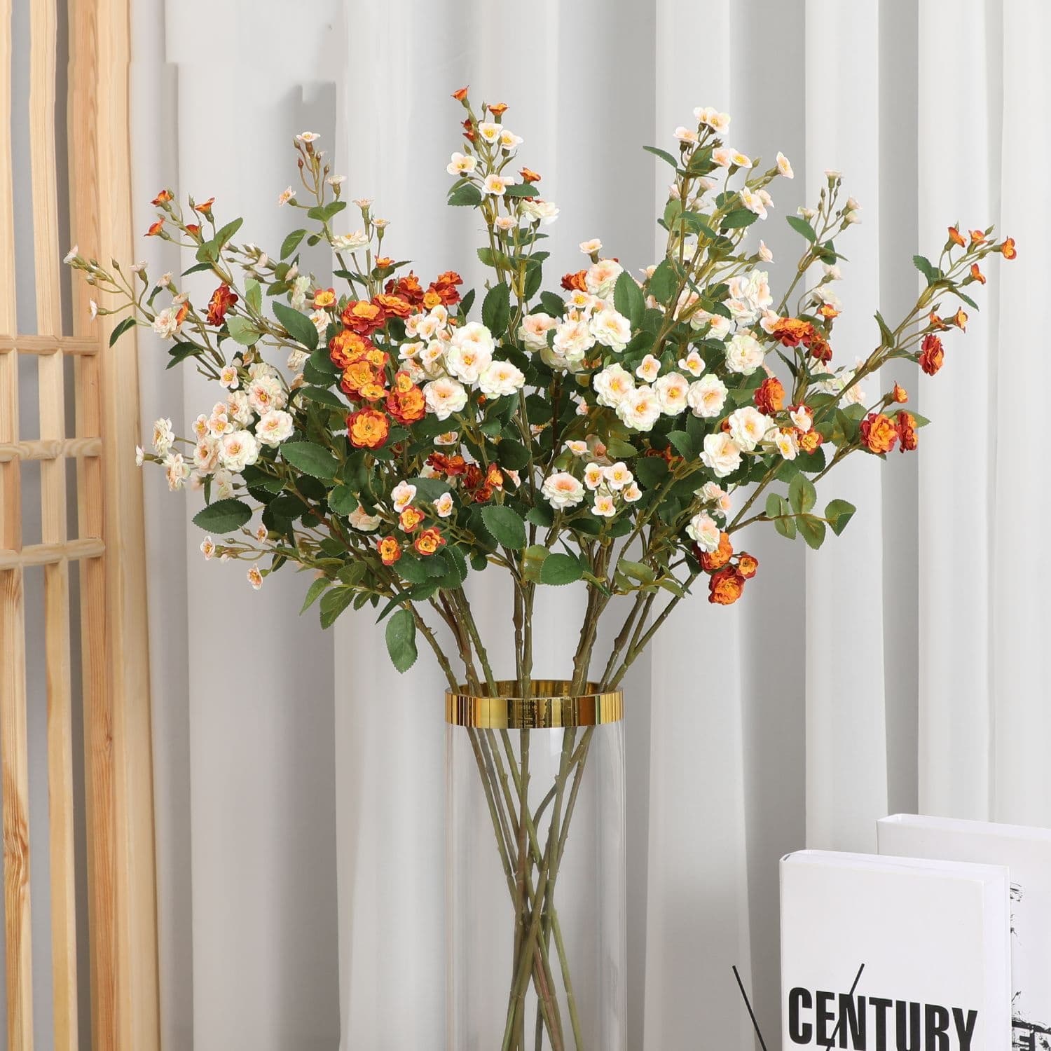 Rosas artificiales de múltiples flores para decoración