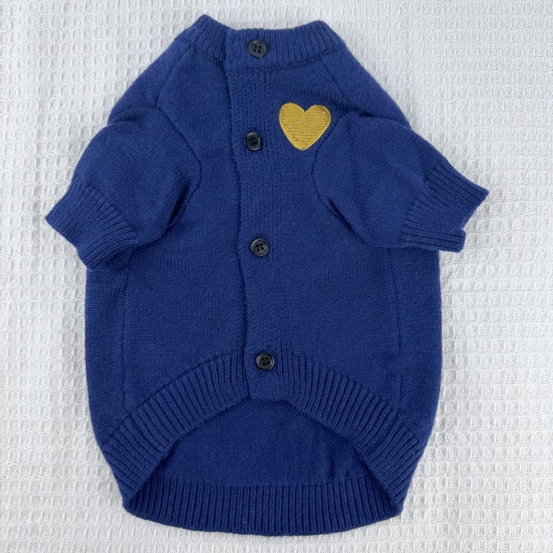 Suéter cardigan lana color sólido para mascota