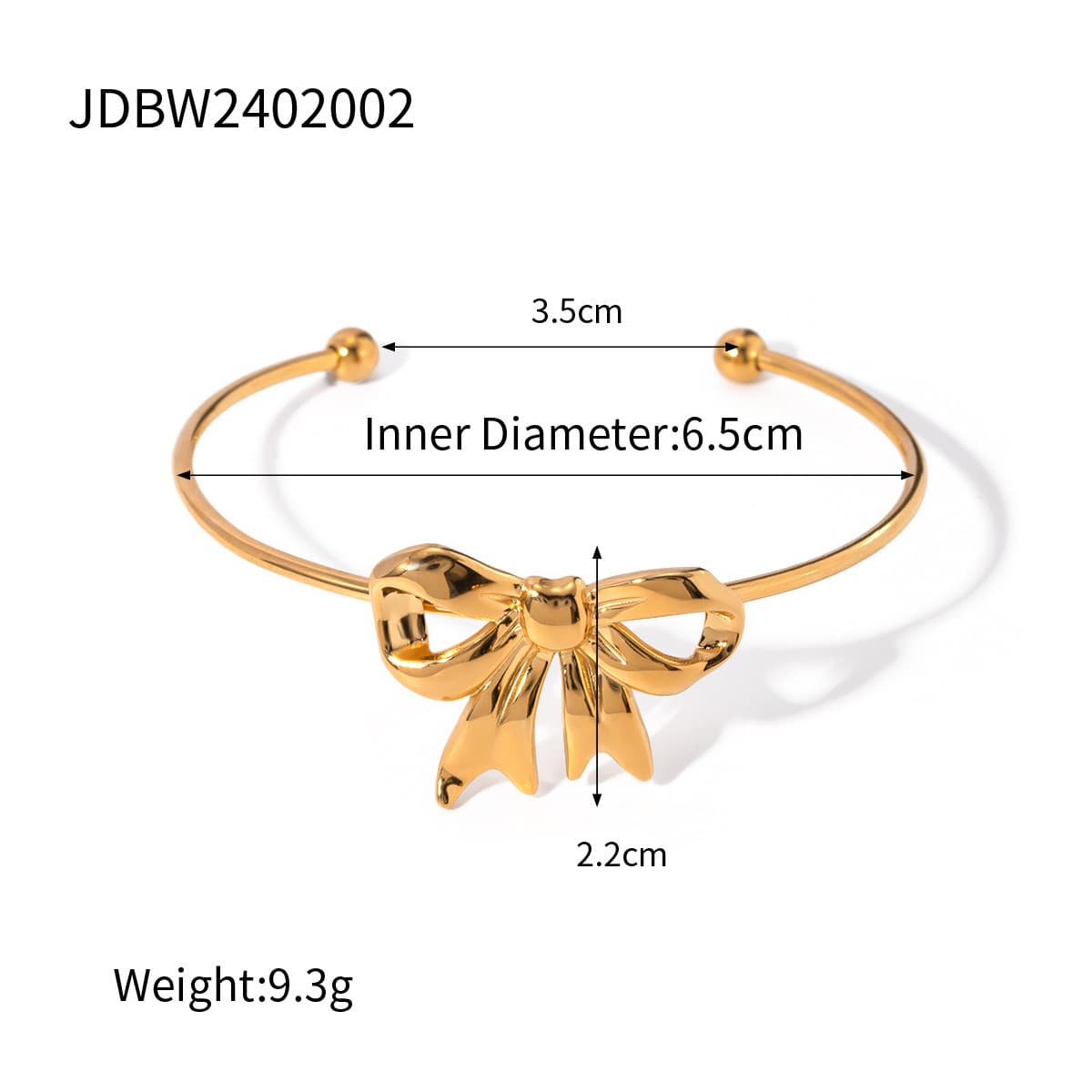 Pulsera moño acero inoxidable dorado