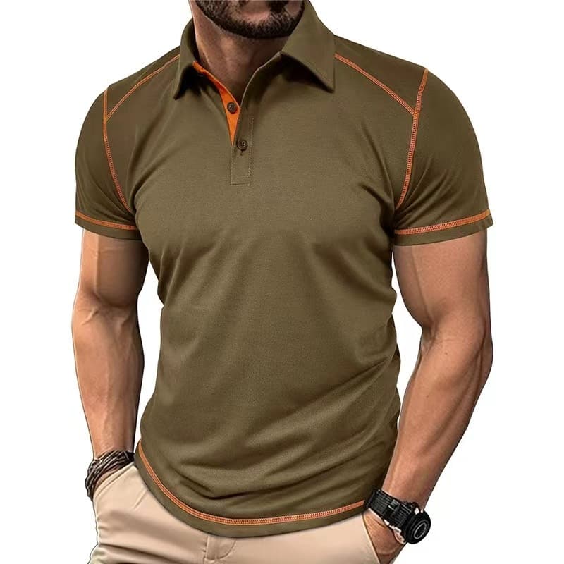 Polo para hombre con cuello contrastado manga corta