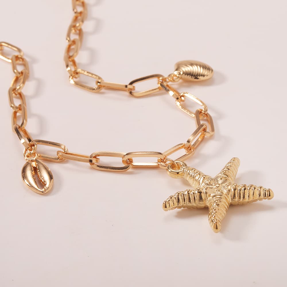 Pulsera de tobillo con estrella de mar 3D