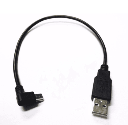 Cable USB mini 5P a USB 2.0 A, 0,2m, conector acodado