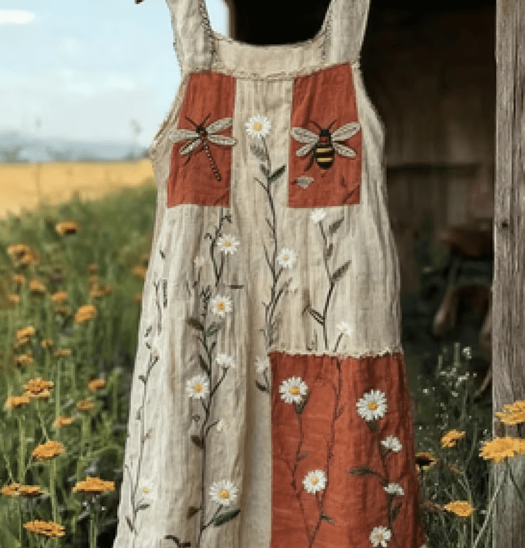 Vestido holgado con estampado floral