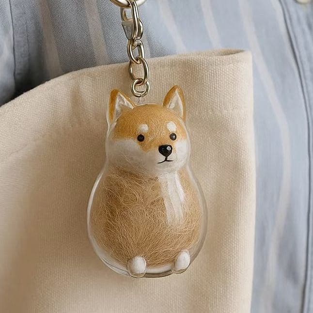 Llavero colgante bola difusa con funda transparente para mascotas