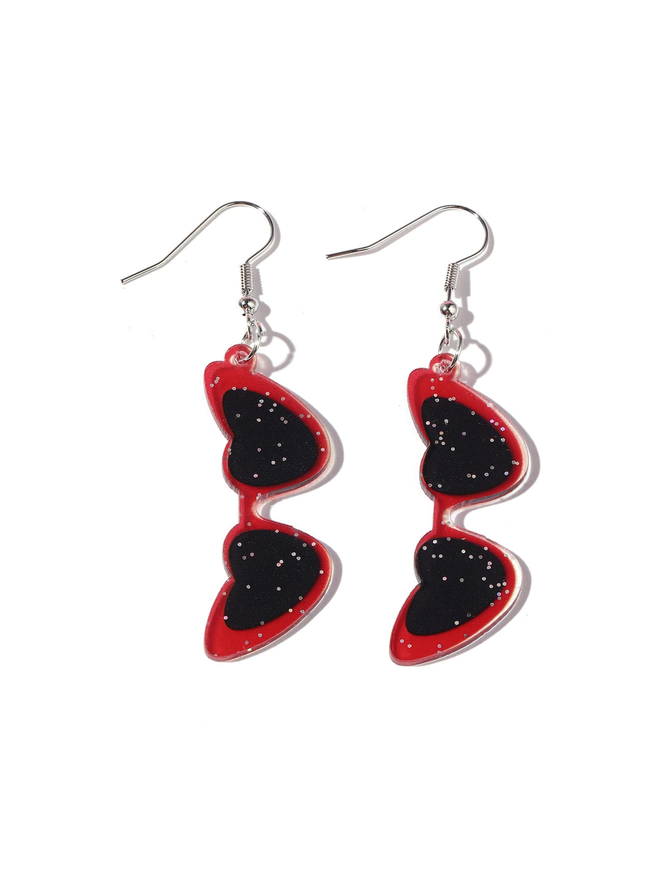 Aretes de corazón transparentes en acrílico