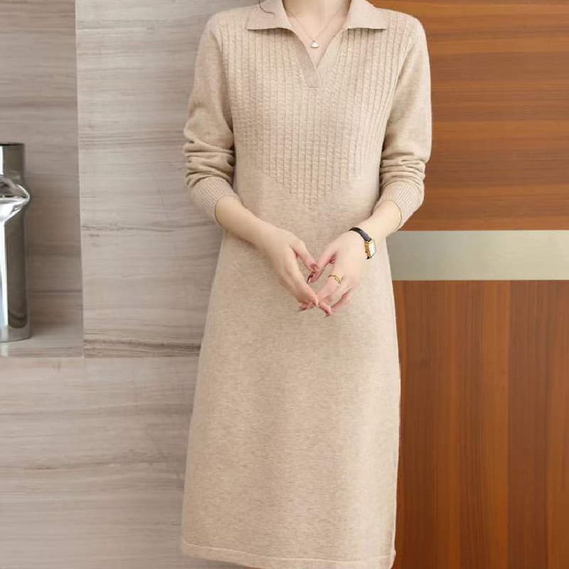 Vestido tejido casual a la moda para otoño e invierno