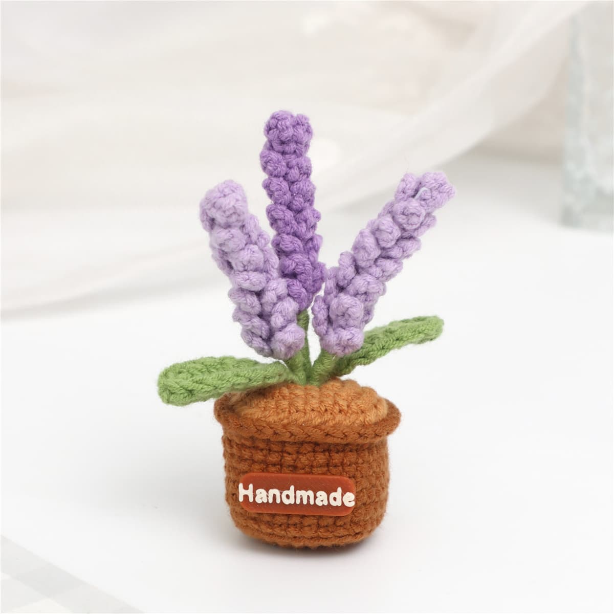 Maceta de crochet tejida a mano con imán para nevera