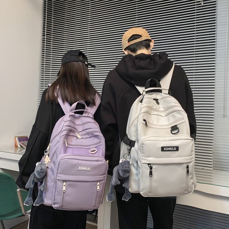 Mochila de nylon de alta capacidad con cremalleras para estudiantes