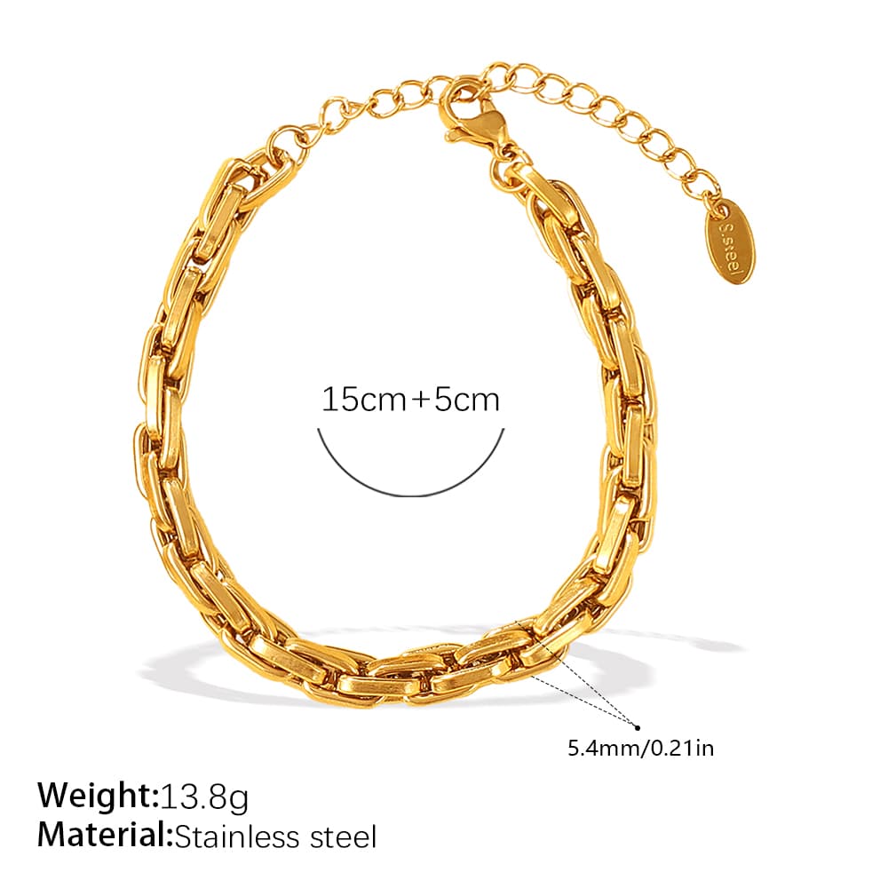 Set de pulsera y collar cadena gruesa estilo hip-hop