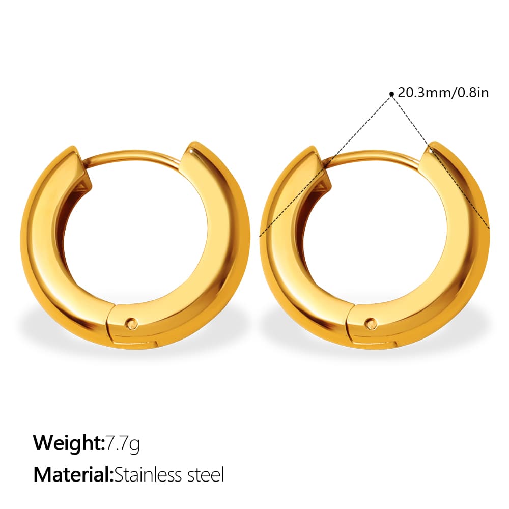 Aretes tipo argolla minimalistas al estilo coreano