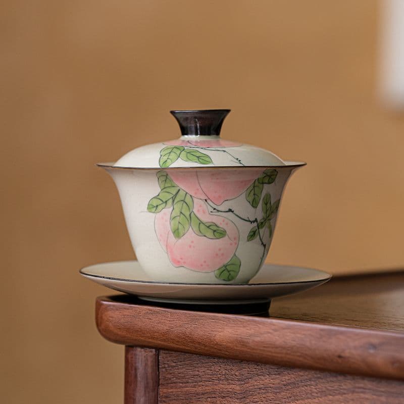 Juego de té de porcelana con cuenco y platillo