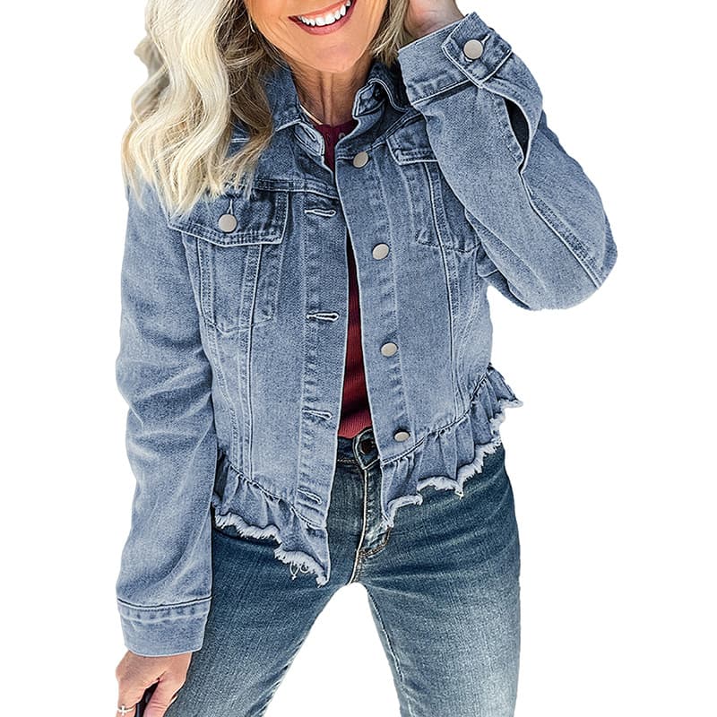 Chaqueta de color sólido con múltiples botones