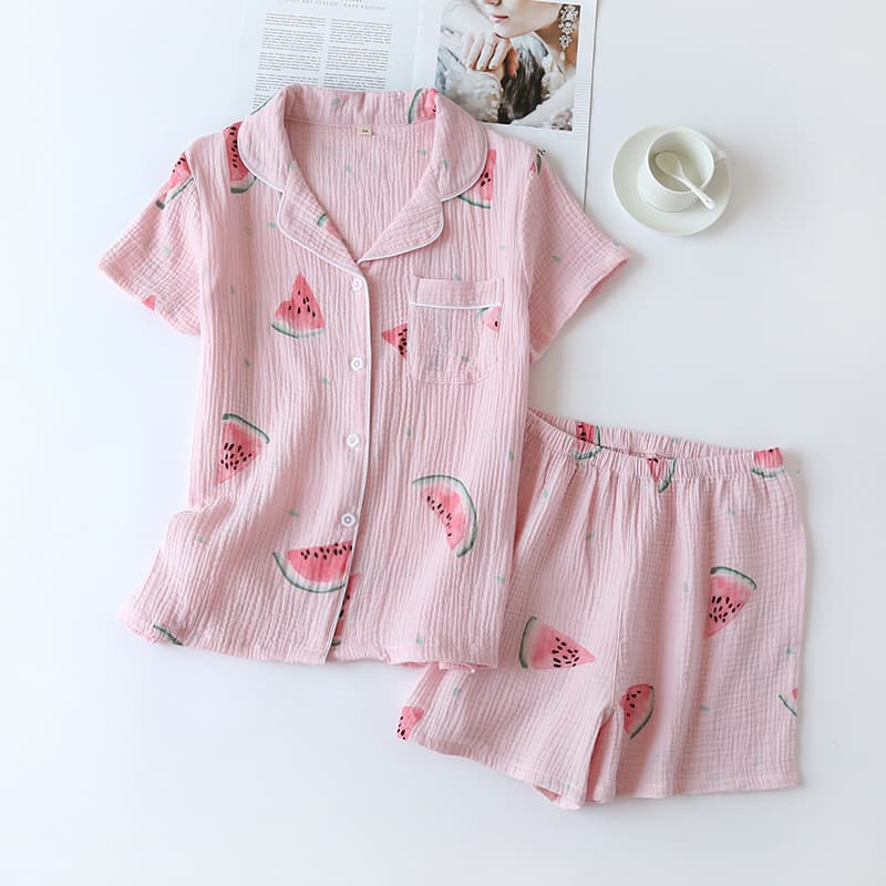 Pijama corto de algodón fresco para verano