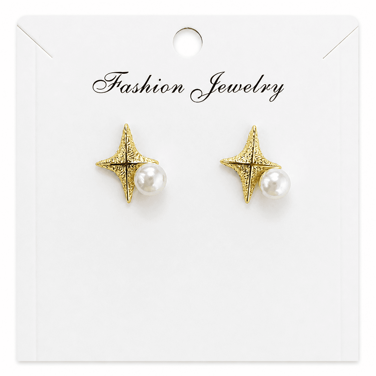 Aretes de perla con diseño de estrella
