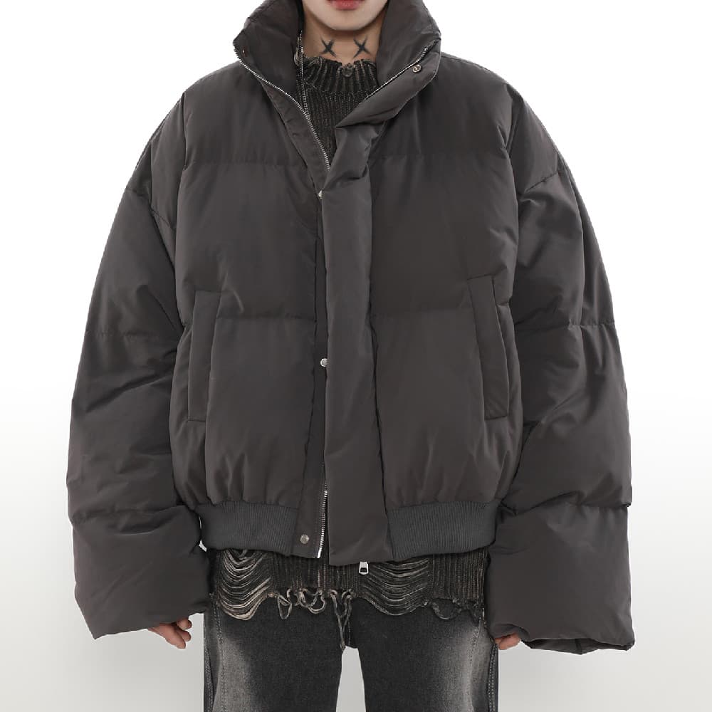 Chaqueta corta acolchada con cuello parquero para parejas