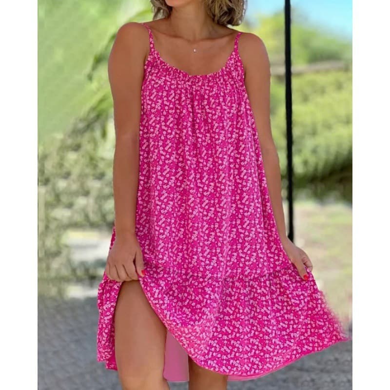 Vestido floral sin mangas para tallas grandes
