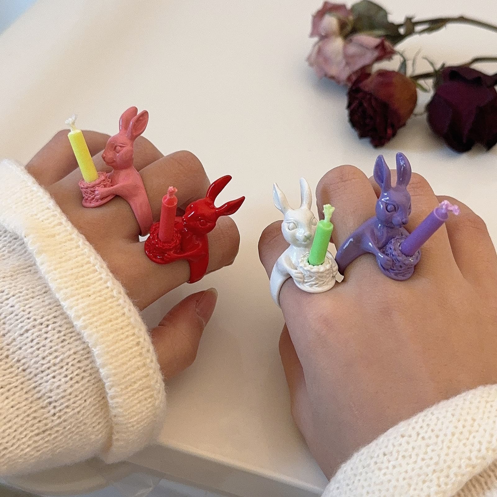 Anillo de vela de cumpleaños con diseño adorable