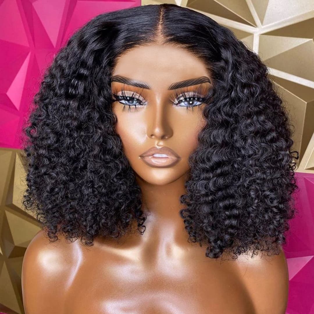 Peluca bob corta de cabello humano 100%