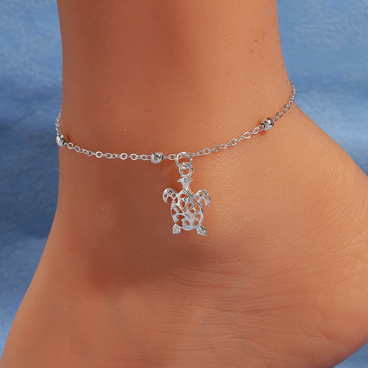 Tobillera con diseño de tortuga para playa