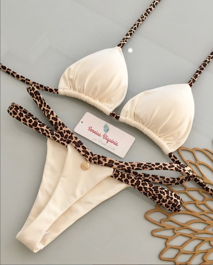 Bikini brasileño split con cintura alta