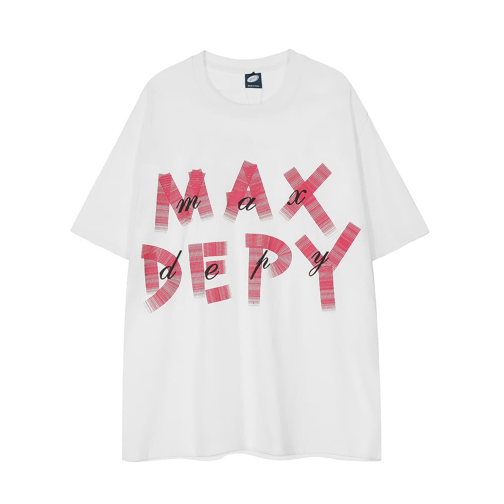 Camiseta hombre holgada estampado letras moderno