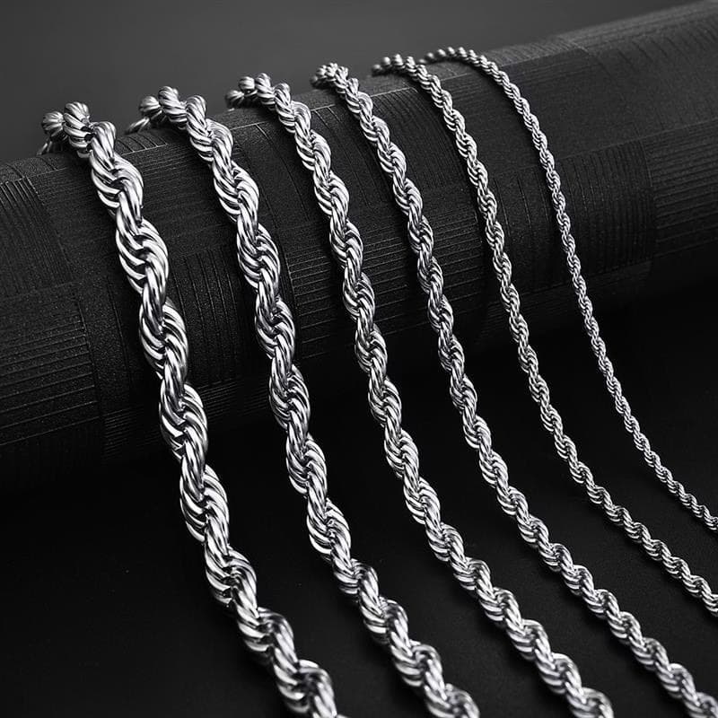 Collar cadena acero inoxidable estilo espiral