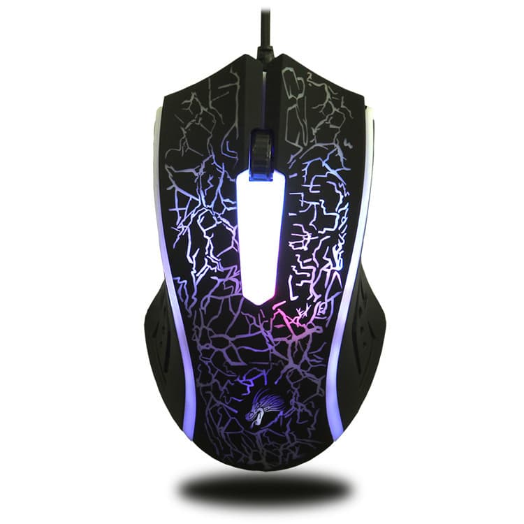 Ratón USB luminoso con cable para computadora