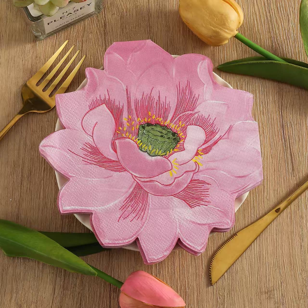 Servilletas de papel lotus con diseño floral, 20 hojas