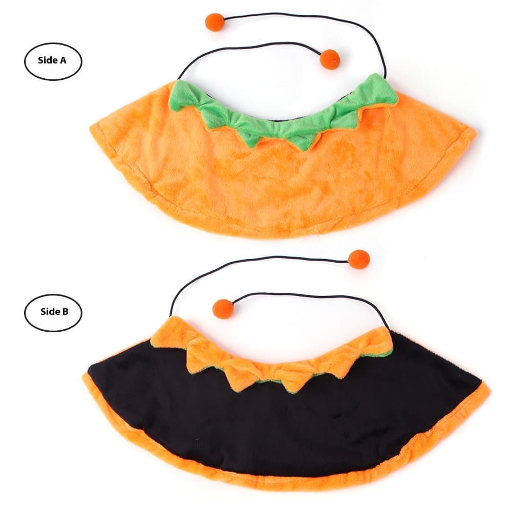 Capa reversible de calabaza para mascotas Halloween