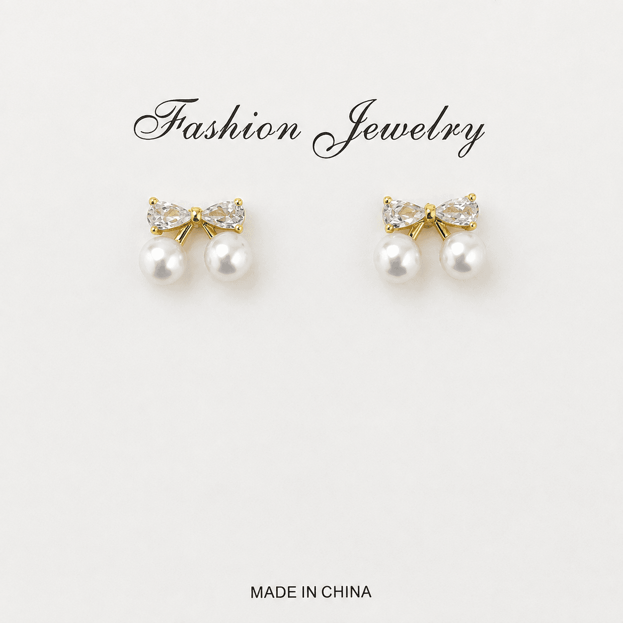 Aretes de perlas con diseño de lazo