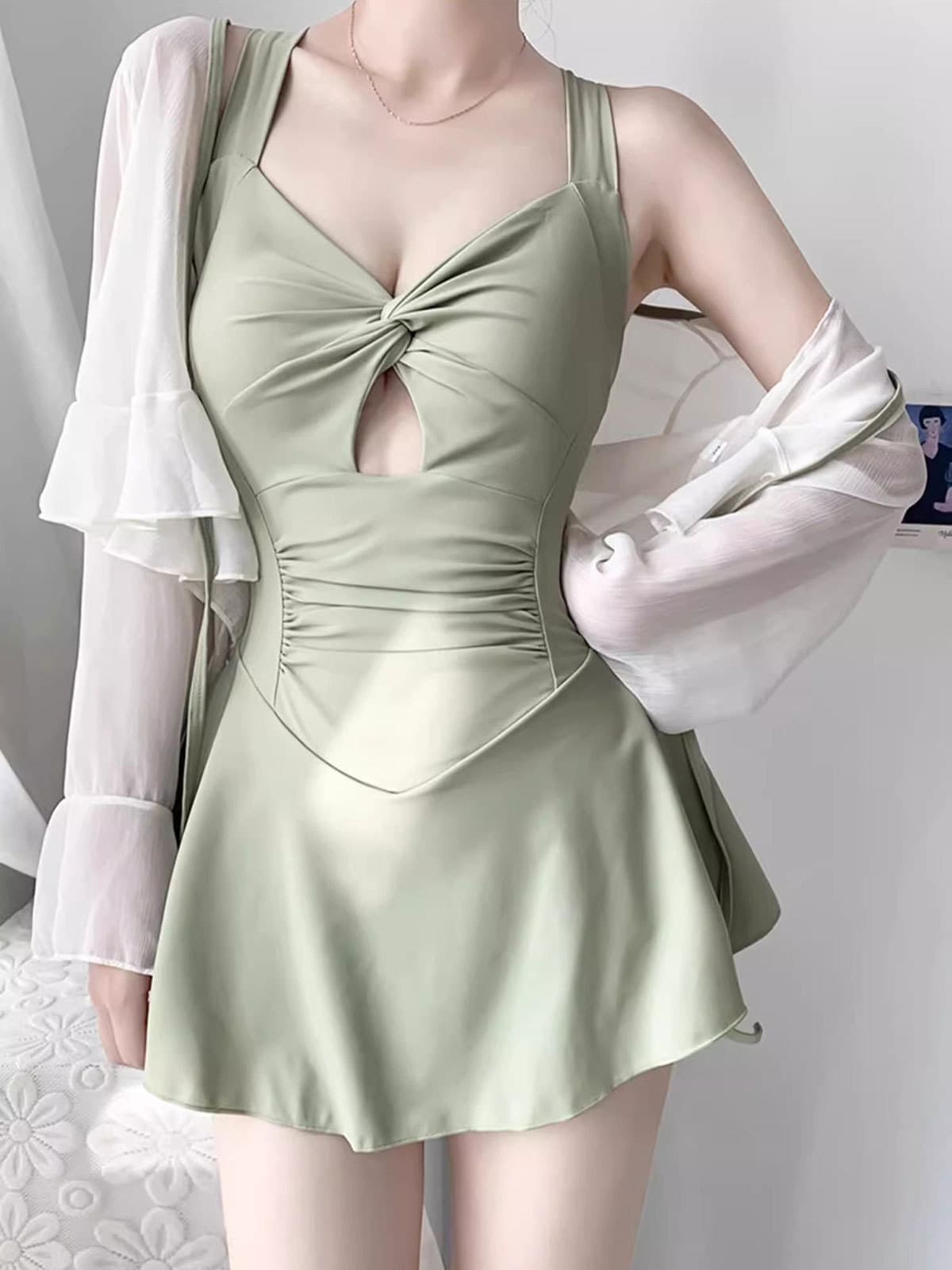 Traje de baño de una pieza con chaqueta para mujer