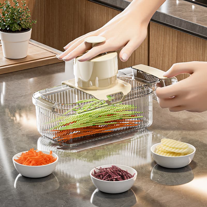 Cortador multifuncional de vegetales con cuchillas reemplazables
