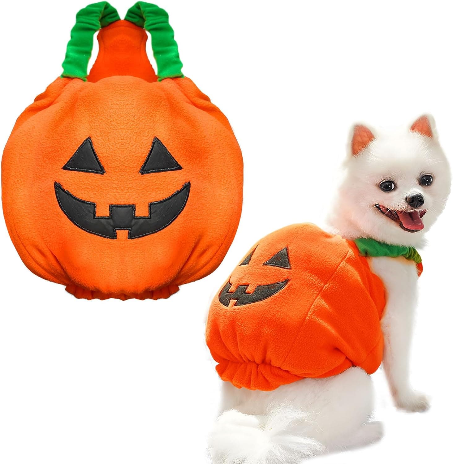Disfraz de calabaza para perro con diseño de felpa gruesa