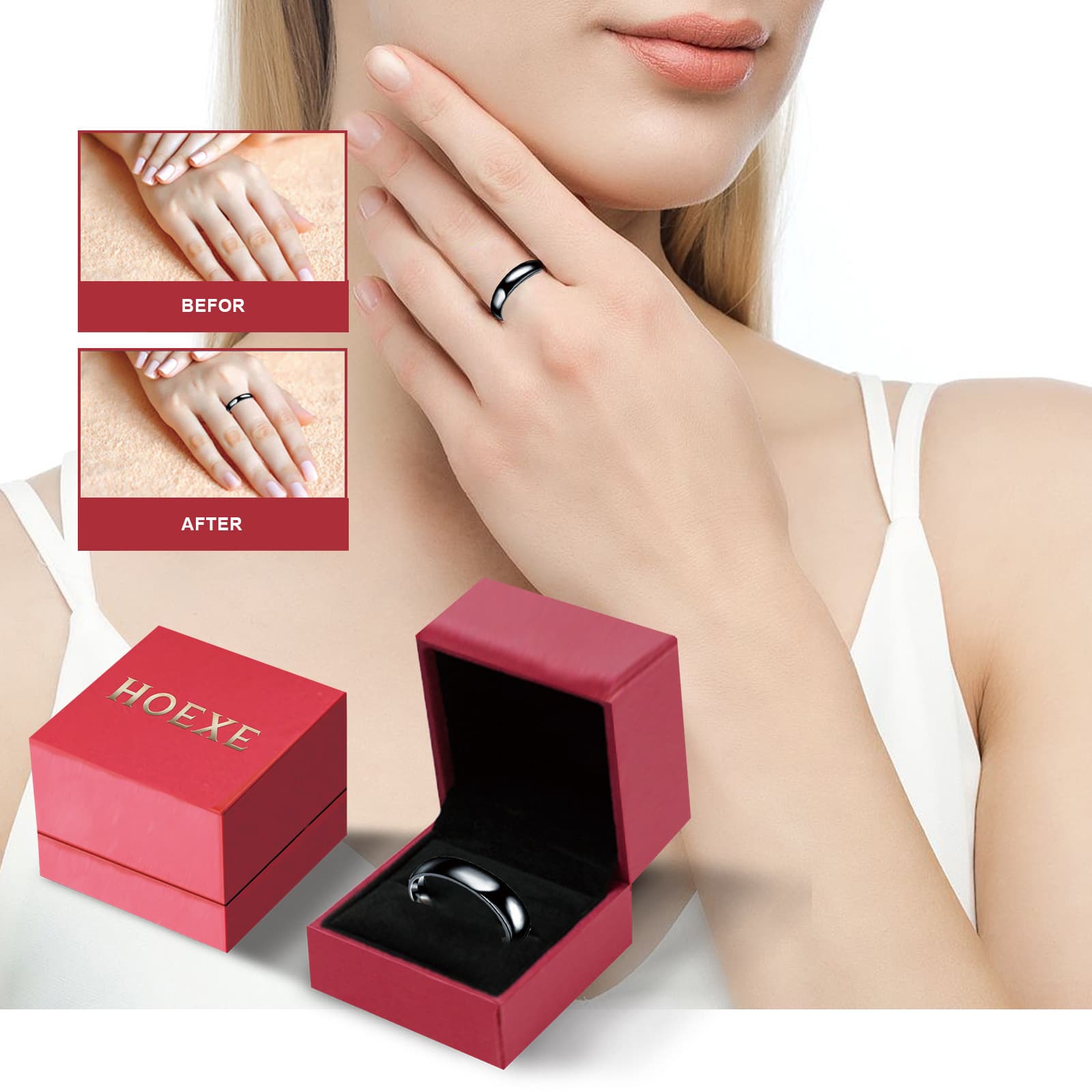 anillo de acero inoxidable minimalista elegante