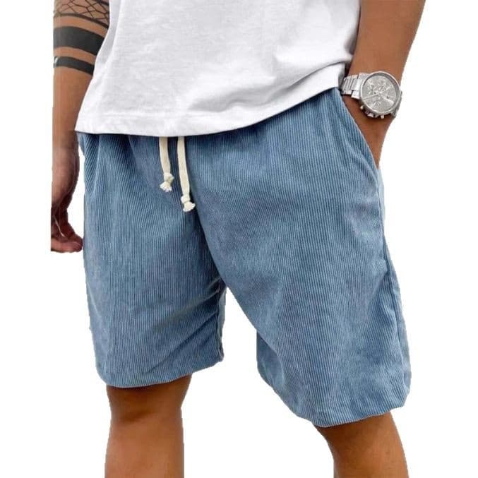 Pantalones cortos de pana con cordón para hombre