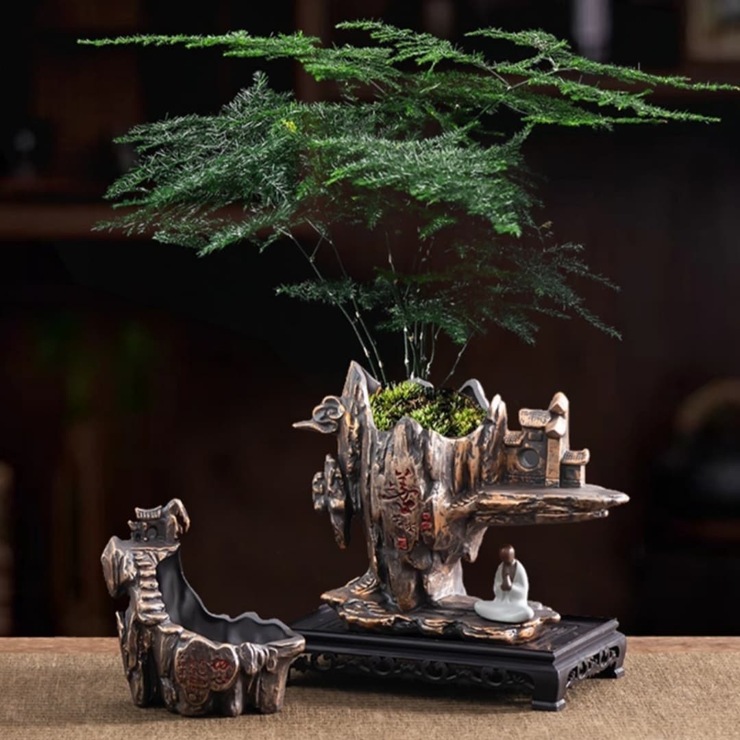 Maceta de cerámica hecha a mano para decoración